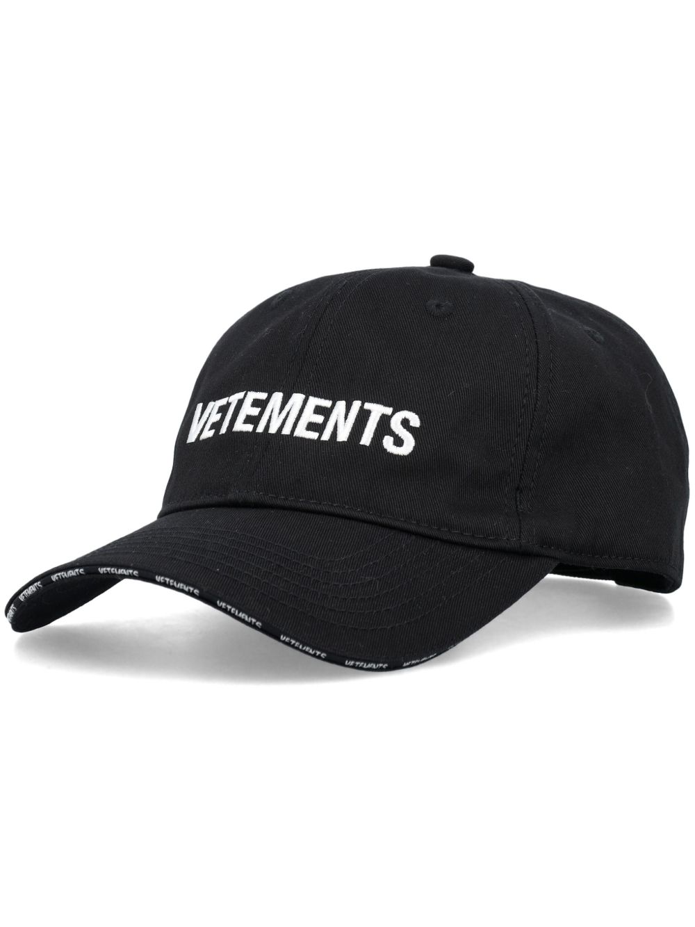 VETEMENTS logo刺绣棉棒球帽 - 黑色