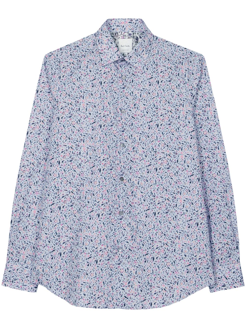 Paul Smith 花卉印花棉衬衫 - 蓝色