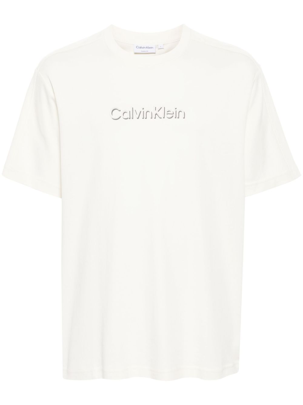 Calvin Klein logo压纹棉T恤 - 中性色
