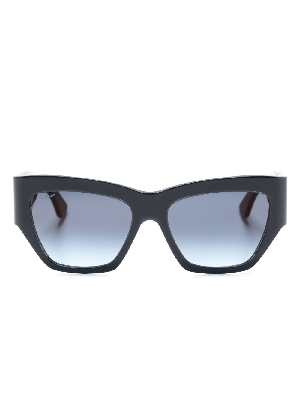 Cartier Eyewear logo压纹猫眼框太阳眼镜 - 蓝色