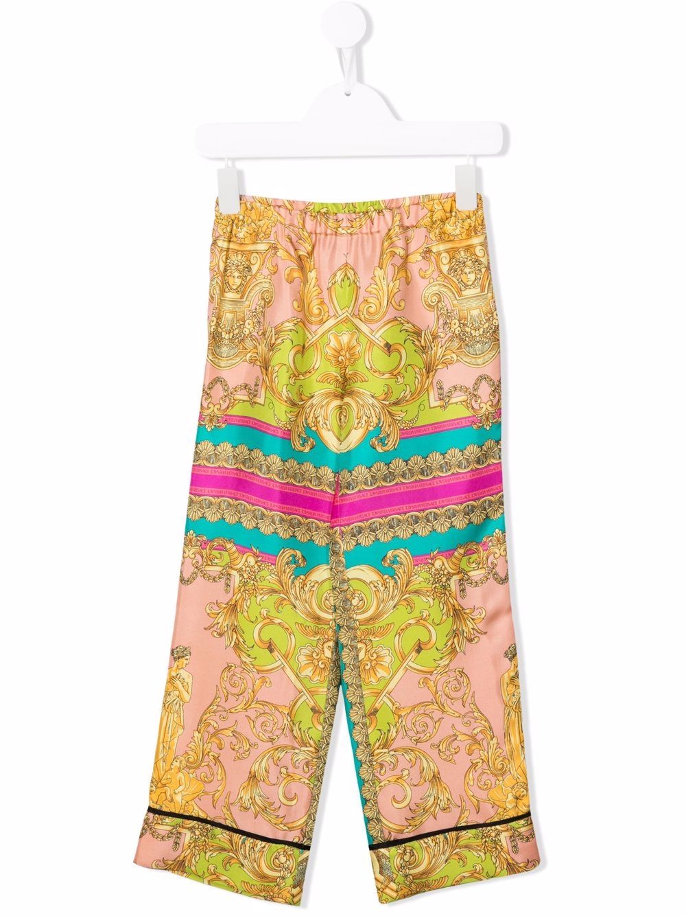 Versace Kids 范思哲 巴洛克印花阔腿裤 - 黄色