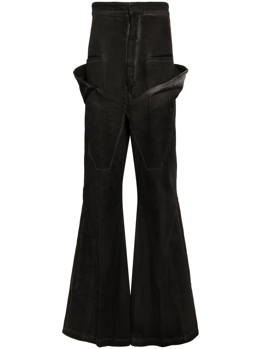 Rick Owens Dirt Slivered 高腰微喇牛仔裤 - 黑色
