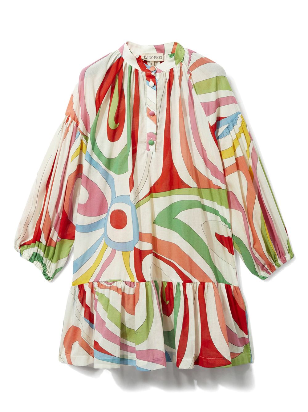 PUCCI Junior Marmo 印花棉连衣裙 - 白色