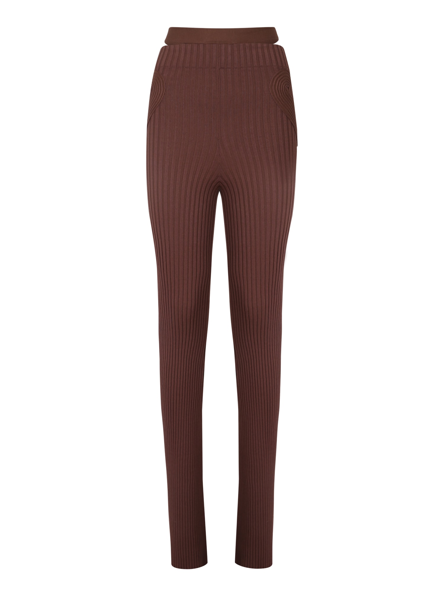 ANDREĀDAMO Ribbed Knit Slim Trousers