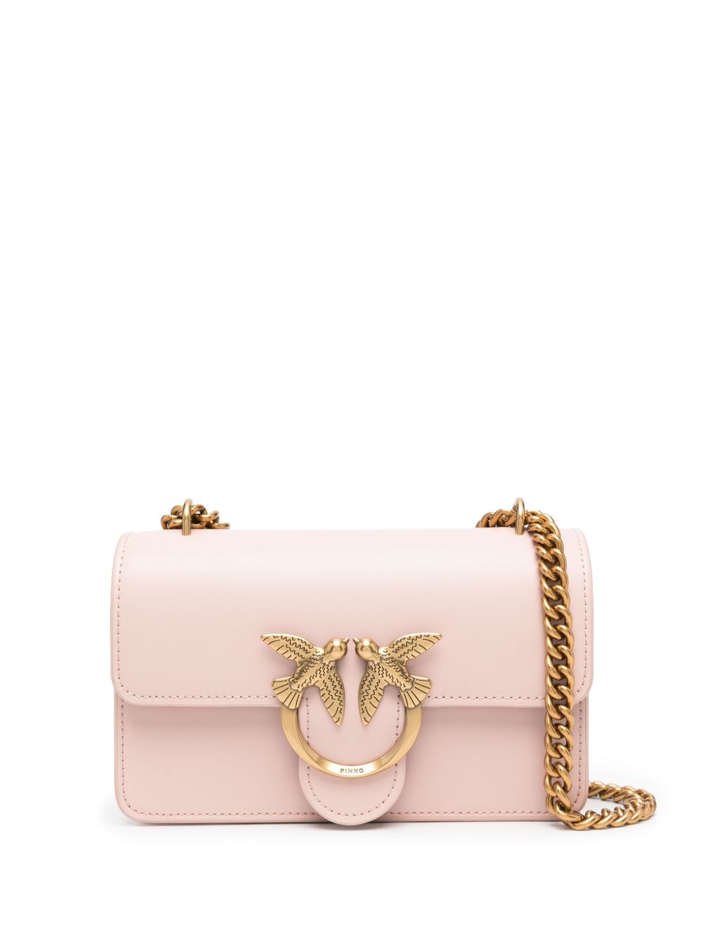 PINKO logo标牌斜挎包 - 粉色