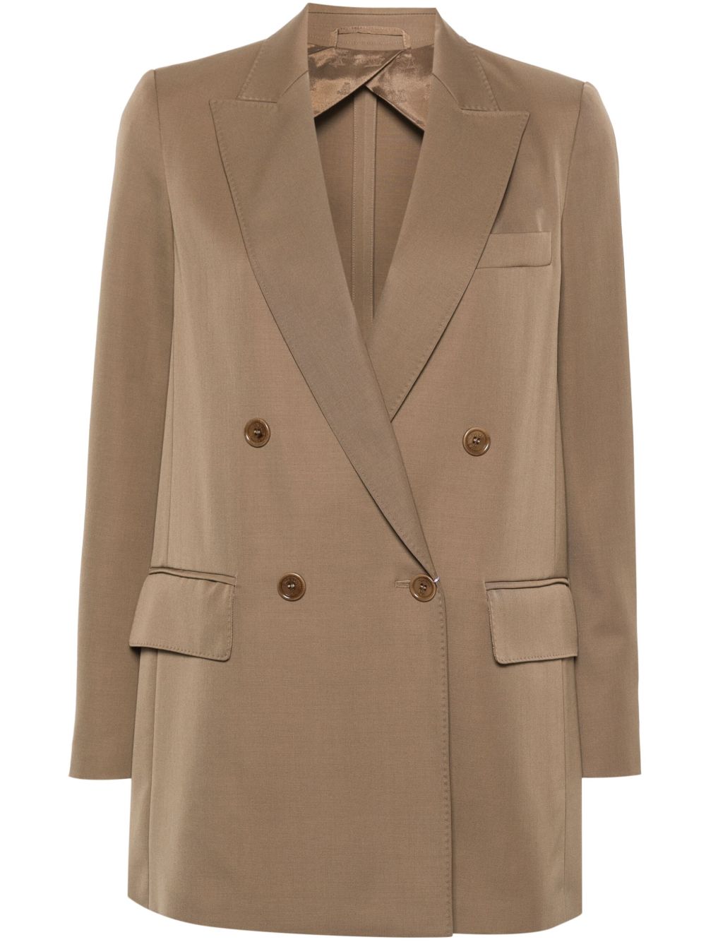 Max Mara 双排扣西装夹克 - 褐色
