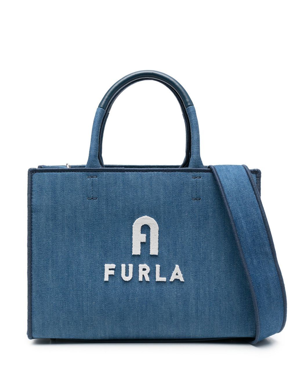 Furla Opportunity 牛仔托特包 - 蓝色