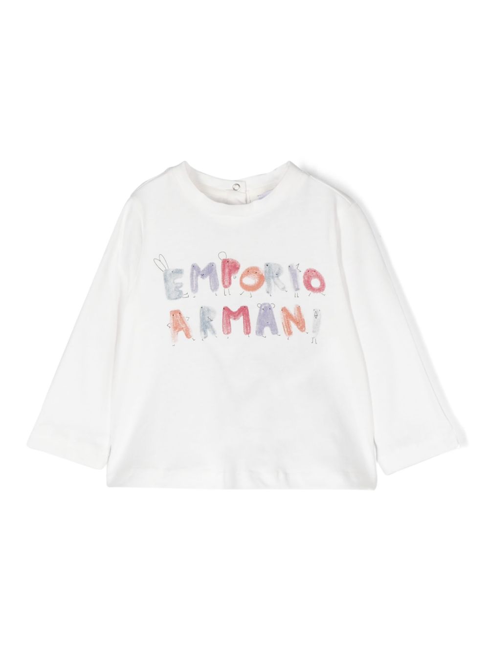 Emporio Armani Kids logo印花T恤 - 白色