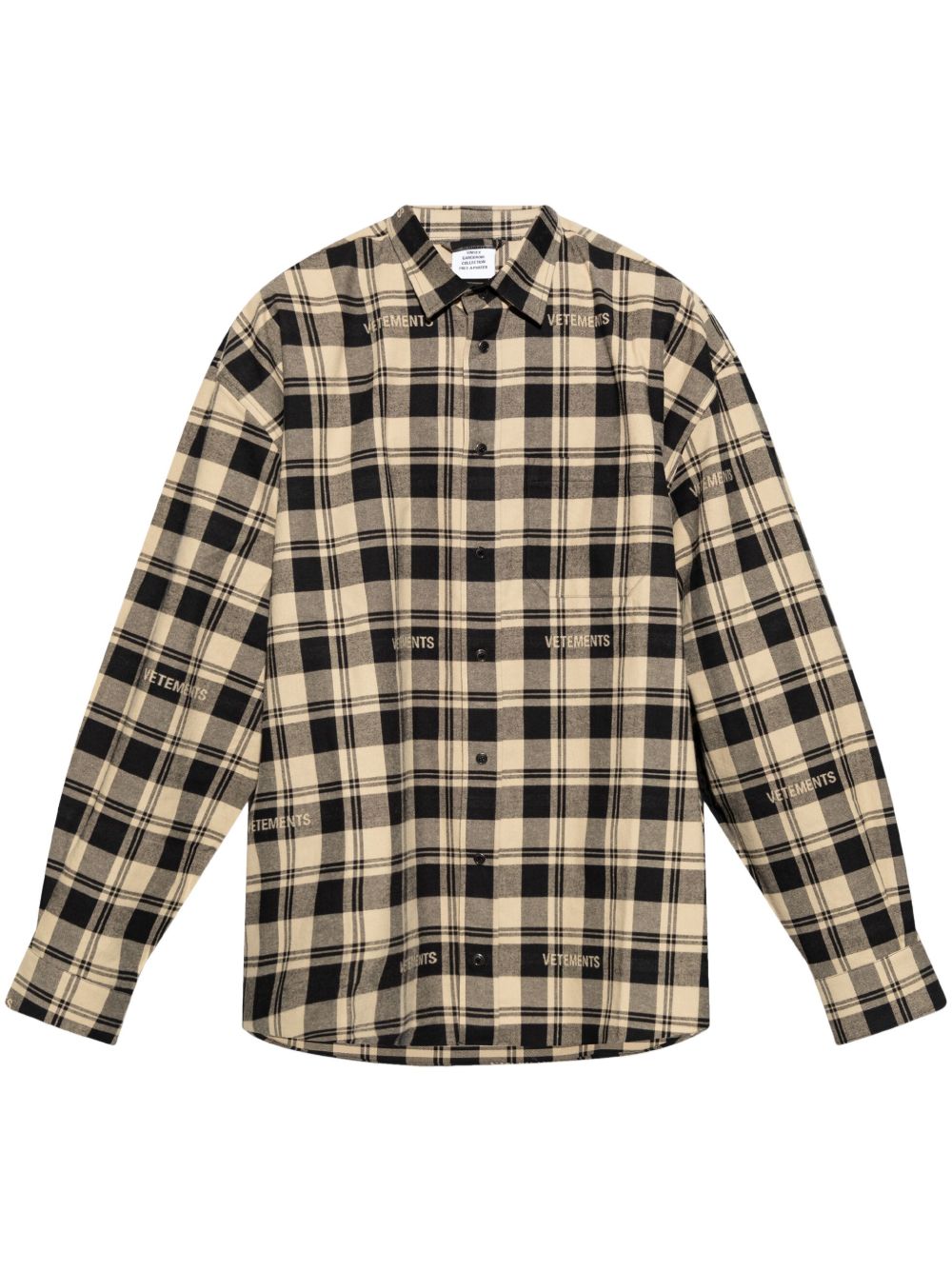 VETEMENTS 格纹衬衫 - 黑色