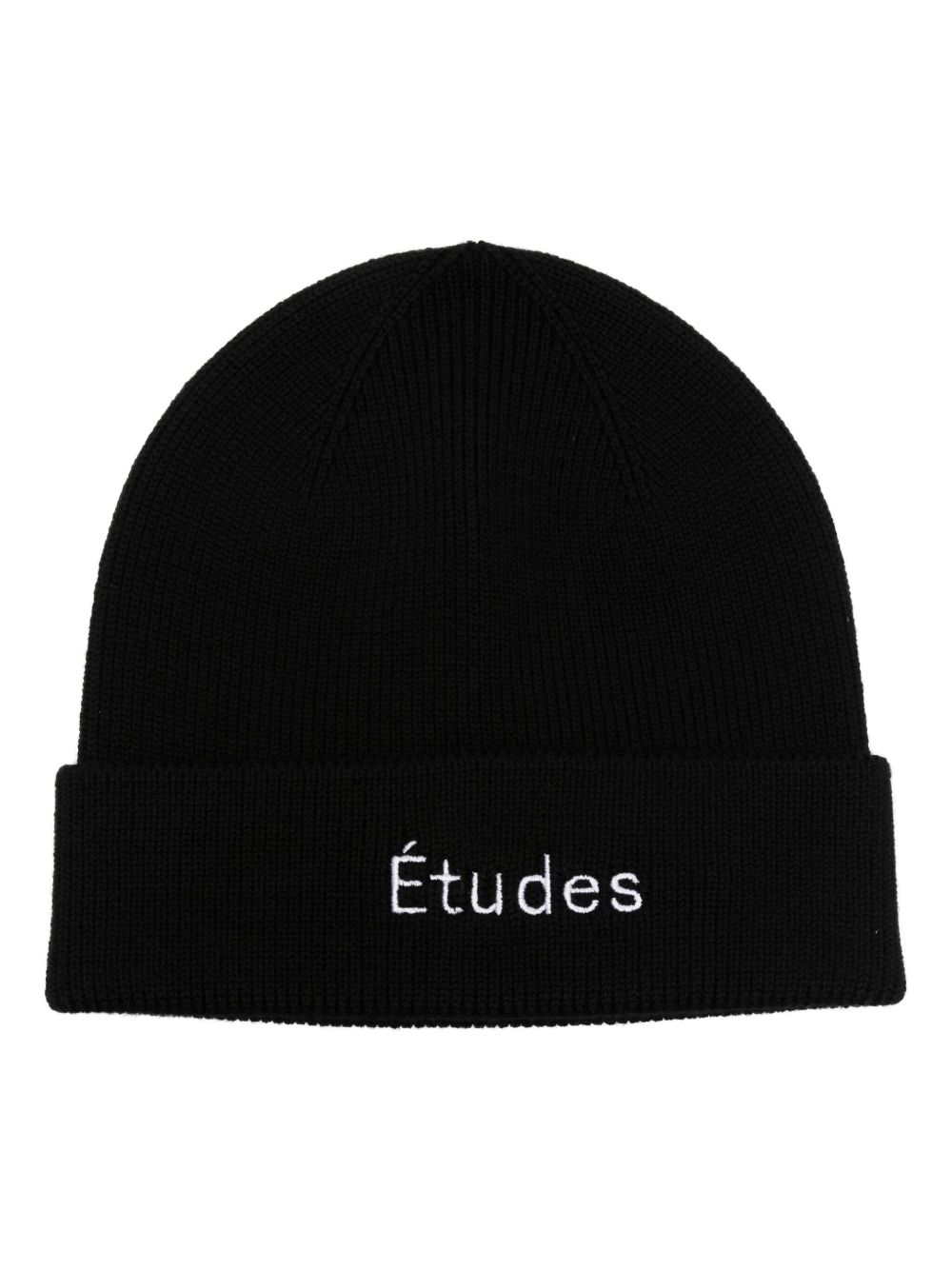 Etudes logo刺绣羊毛套头帽 - 黑色