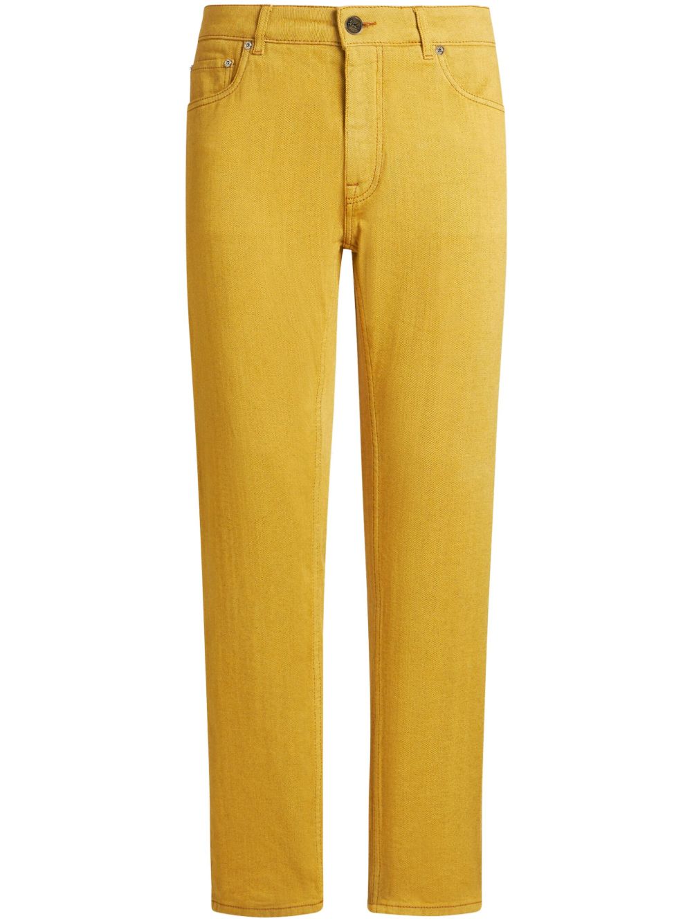 ETRO Pegaso 刺绣中腰牛仔裤 - 黄色