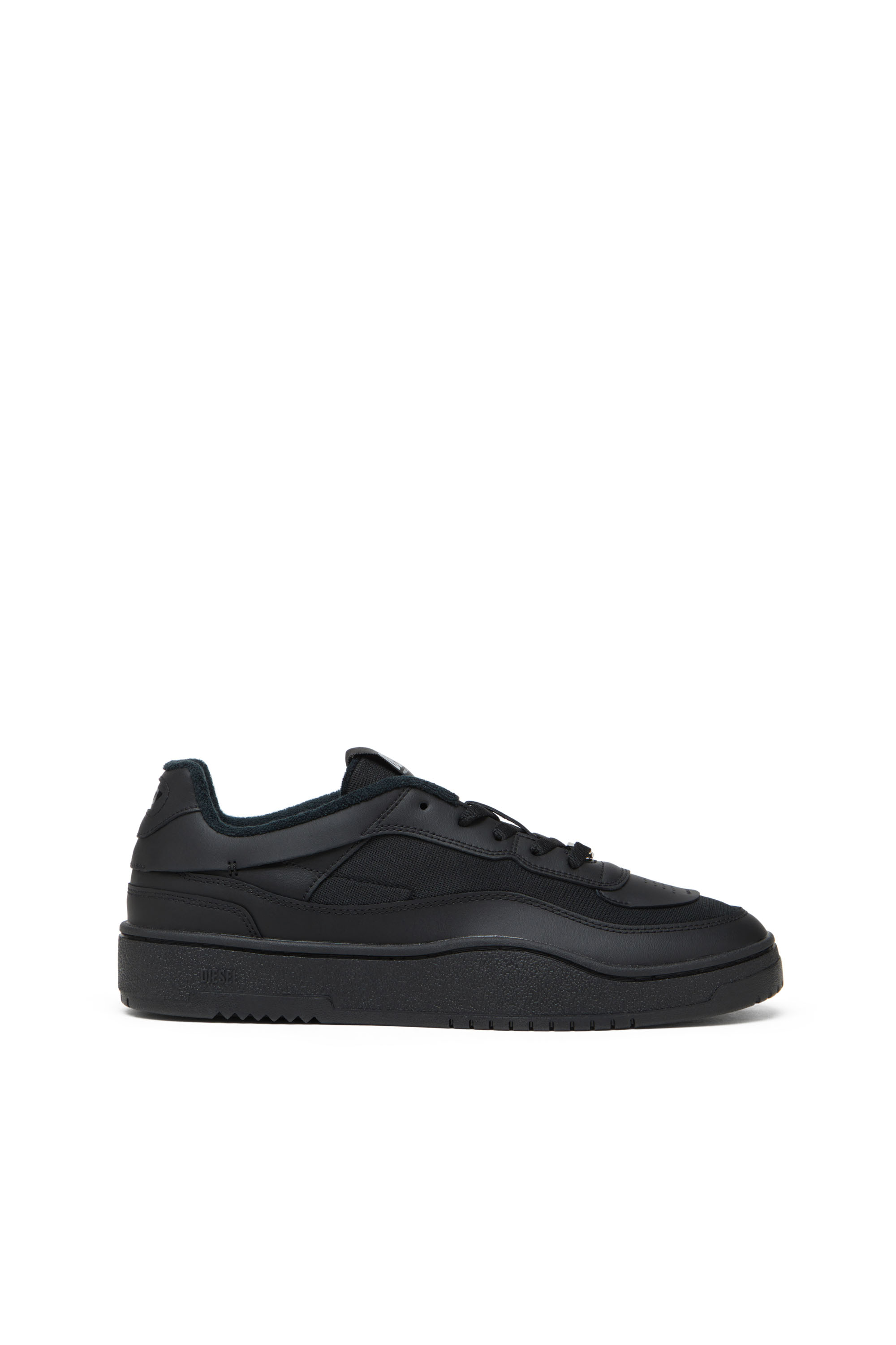 Diesel - S-Oval Skate-Fabric-panelled leather sneakers - Sneakers - Man - Black