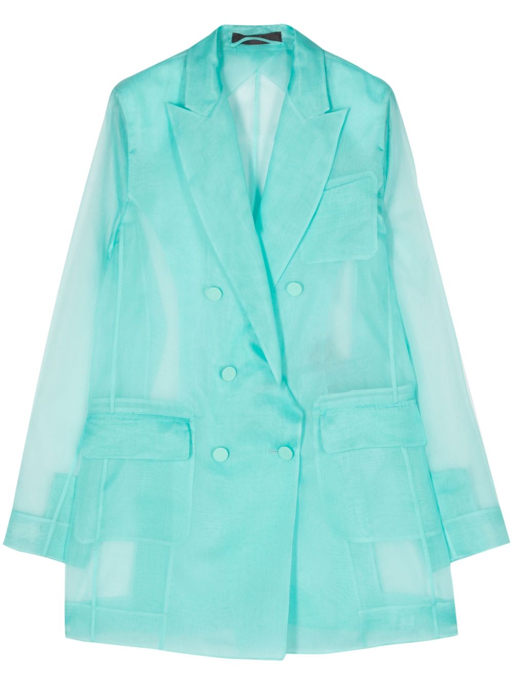Max Mara Negrar 欧根纱双排扣西装夹克 - 蓝色