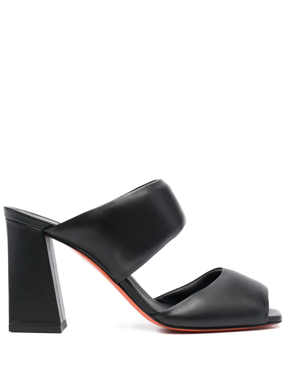 Santoni Cactus 露趾高跟穆勒鞋 - 黑色