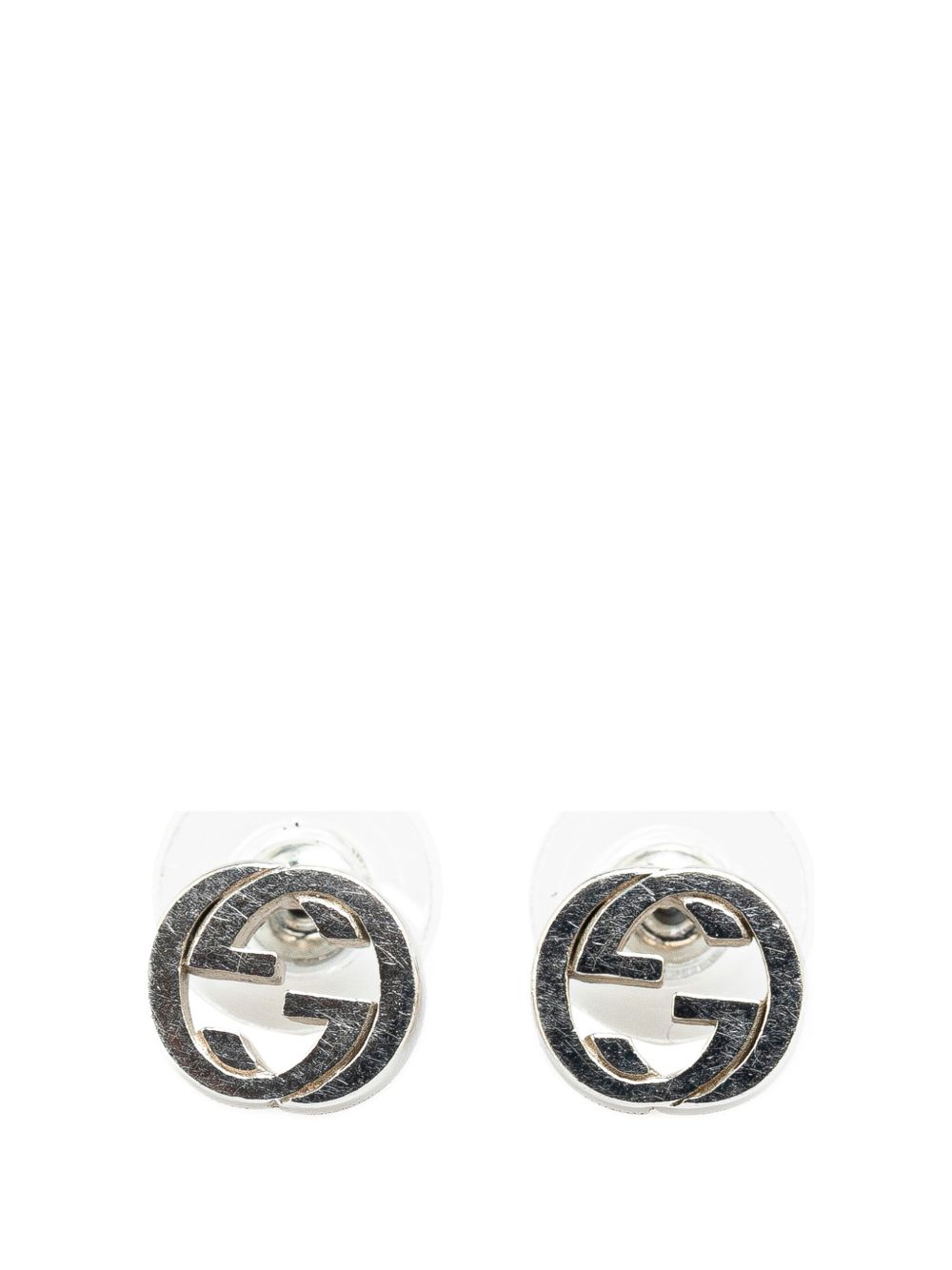 Gucci Pre-Owned 1990-2010 Sterling Silver Interlocking G Push Back costume earrings - 银色