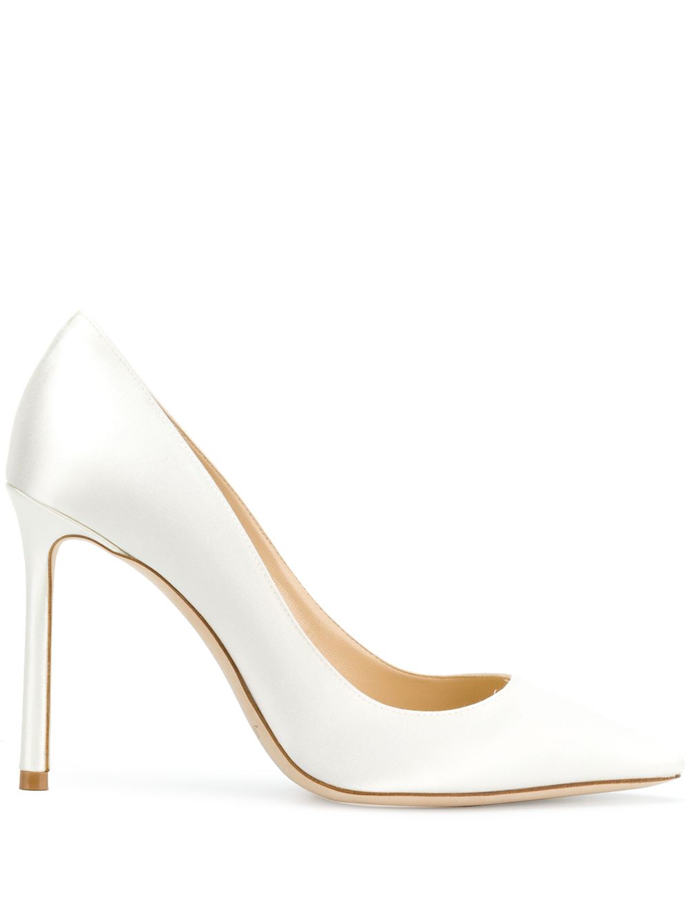 Jimmy Choo 周仰杰 Romy 100牛皮高跟鞋 - 白色