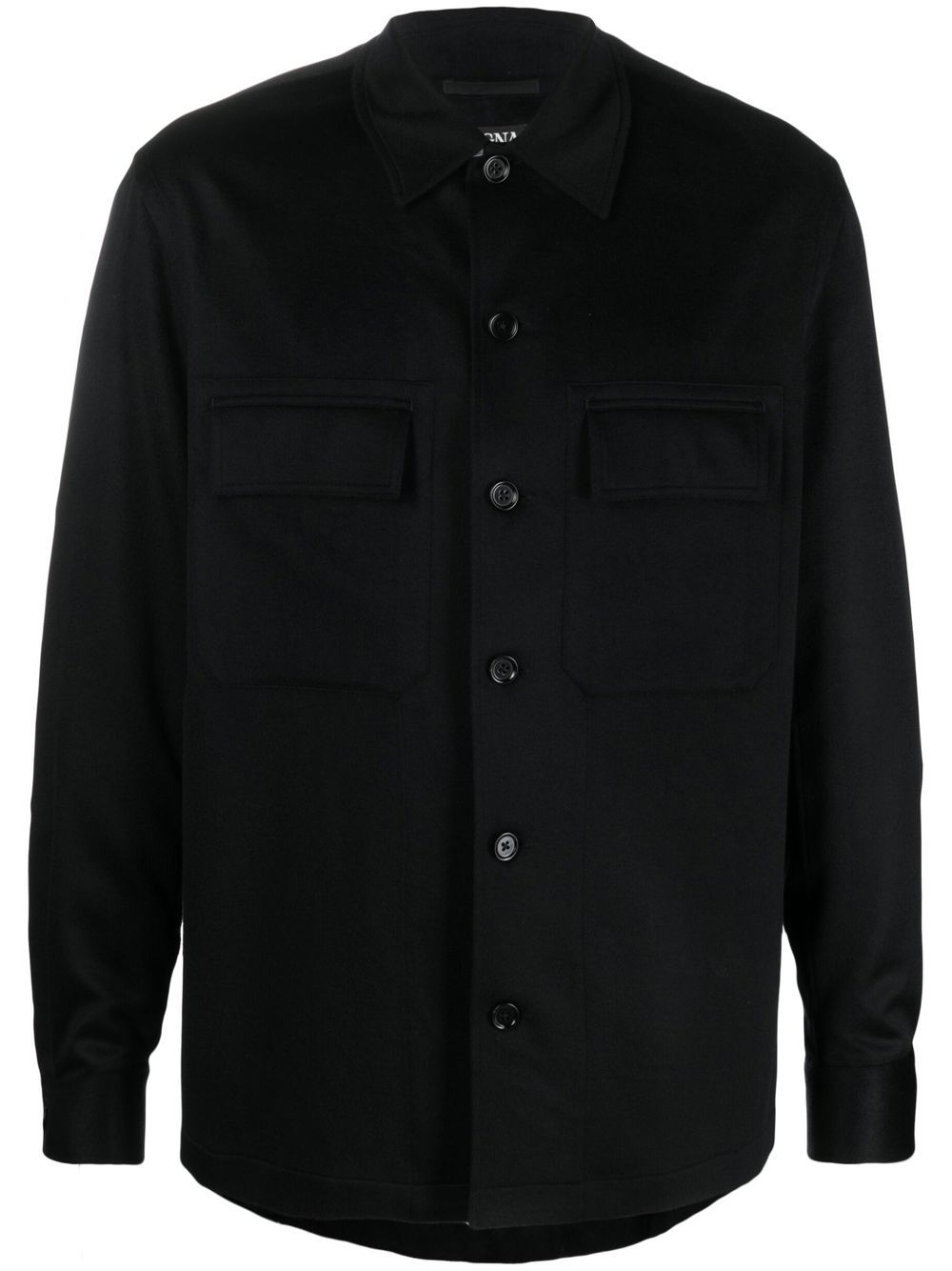 Zegna Alba Oasi 衬衫式夹克 - 黑色