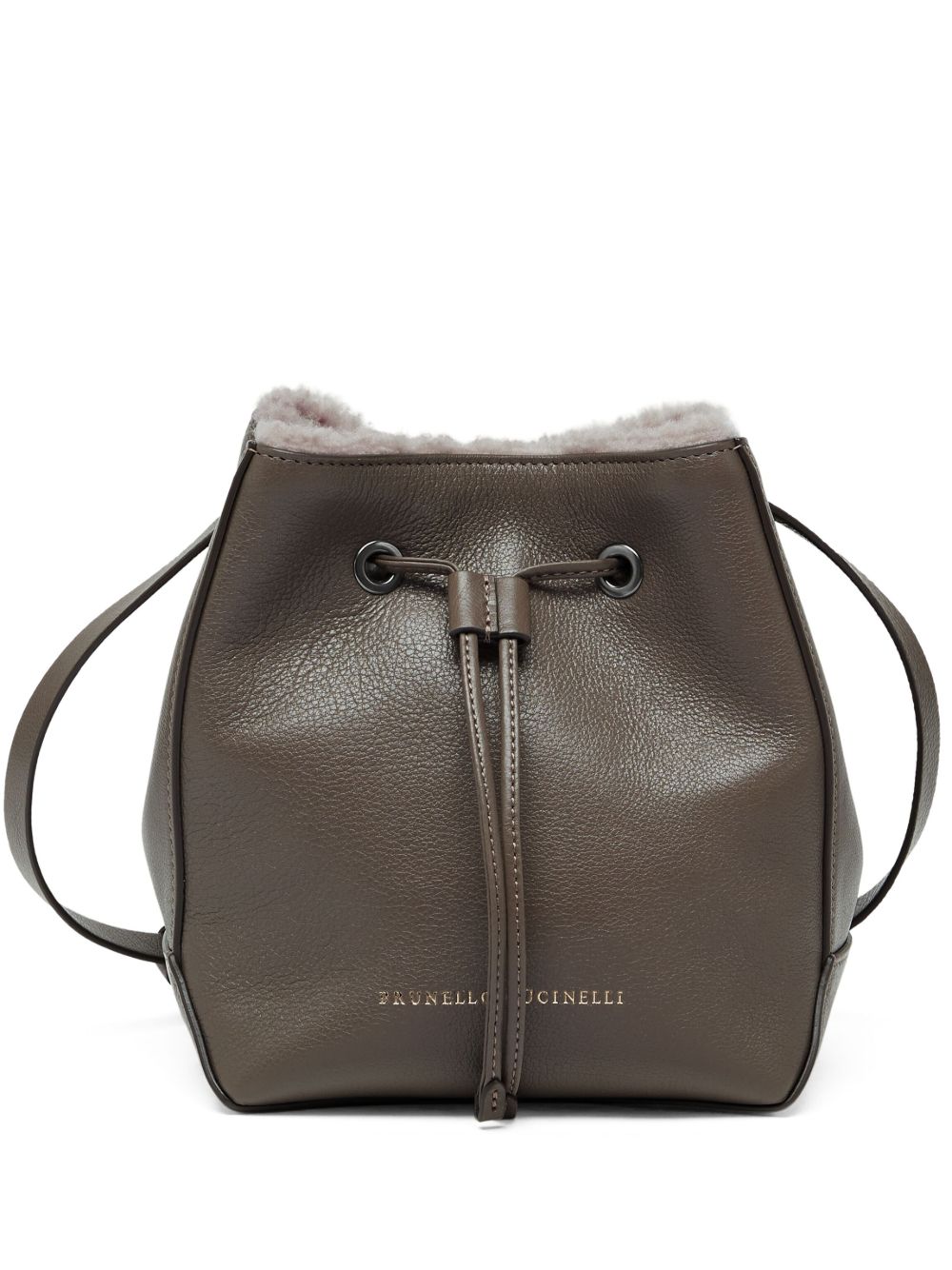 Brunello Cucinelli BC Duo 小号水桶包 - 褐色