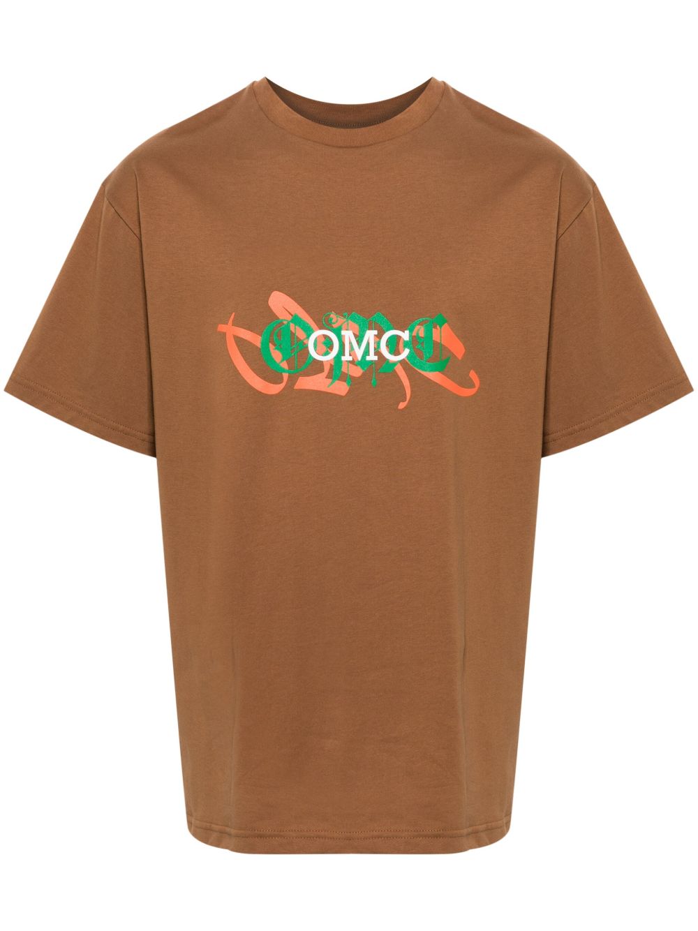 Omc logo印花棉T恤 - 褐色