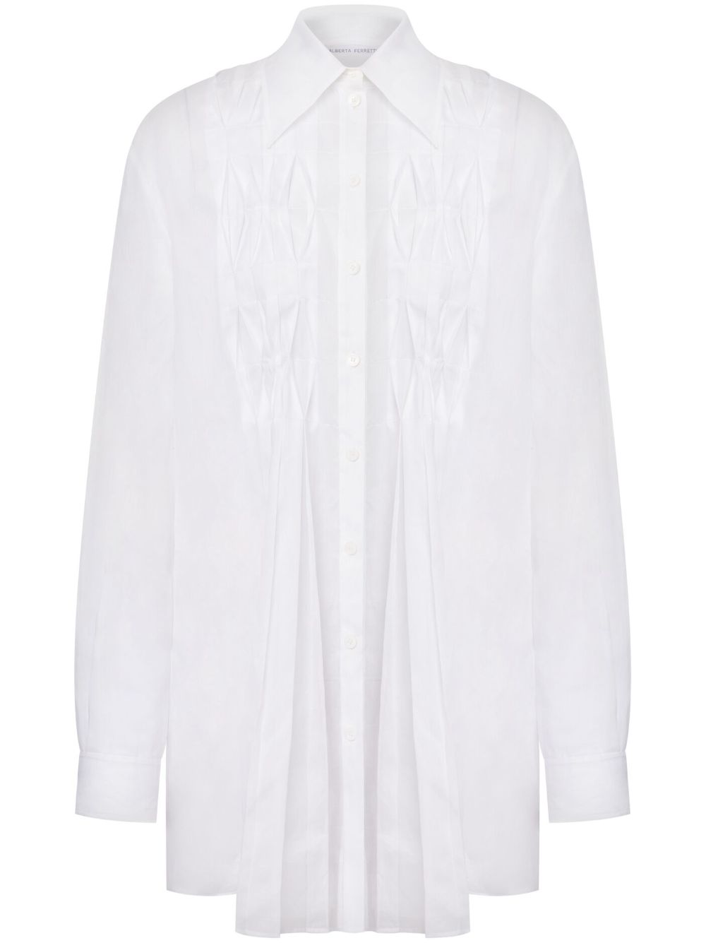 Alberta Ferretti 褶饰棉衬衫 - 白色
