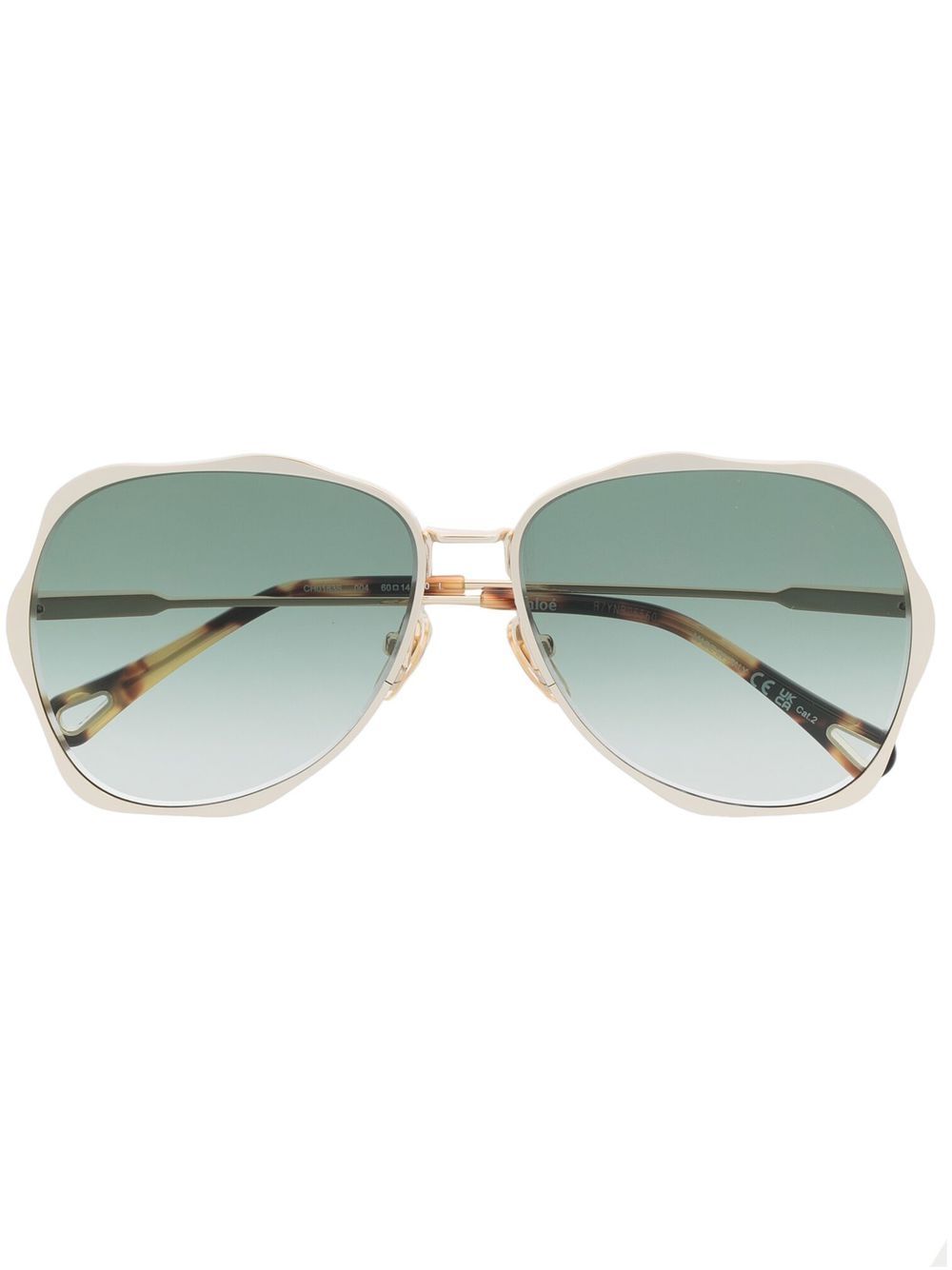 Chloé Eyewear 飞行员太阳眼镜 - 金色