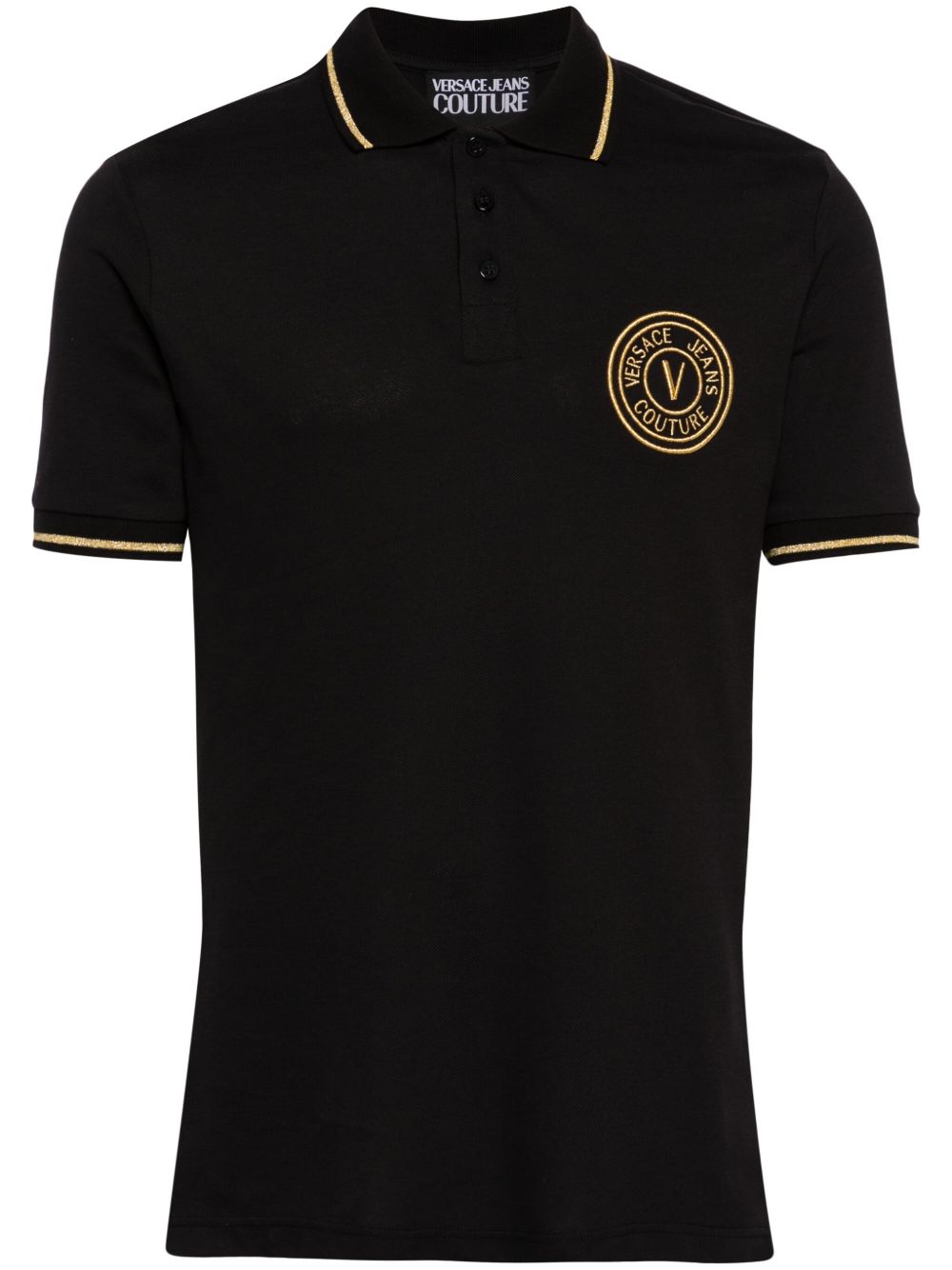 Versace Jeans Couture V-Emblem polo衫 - 黑色