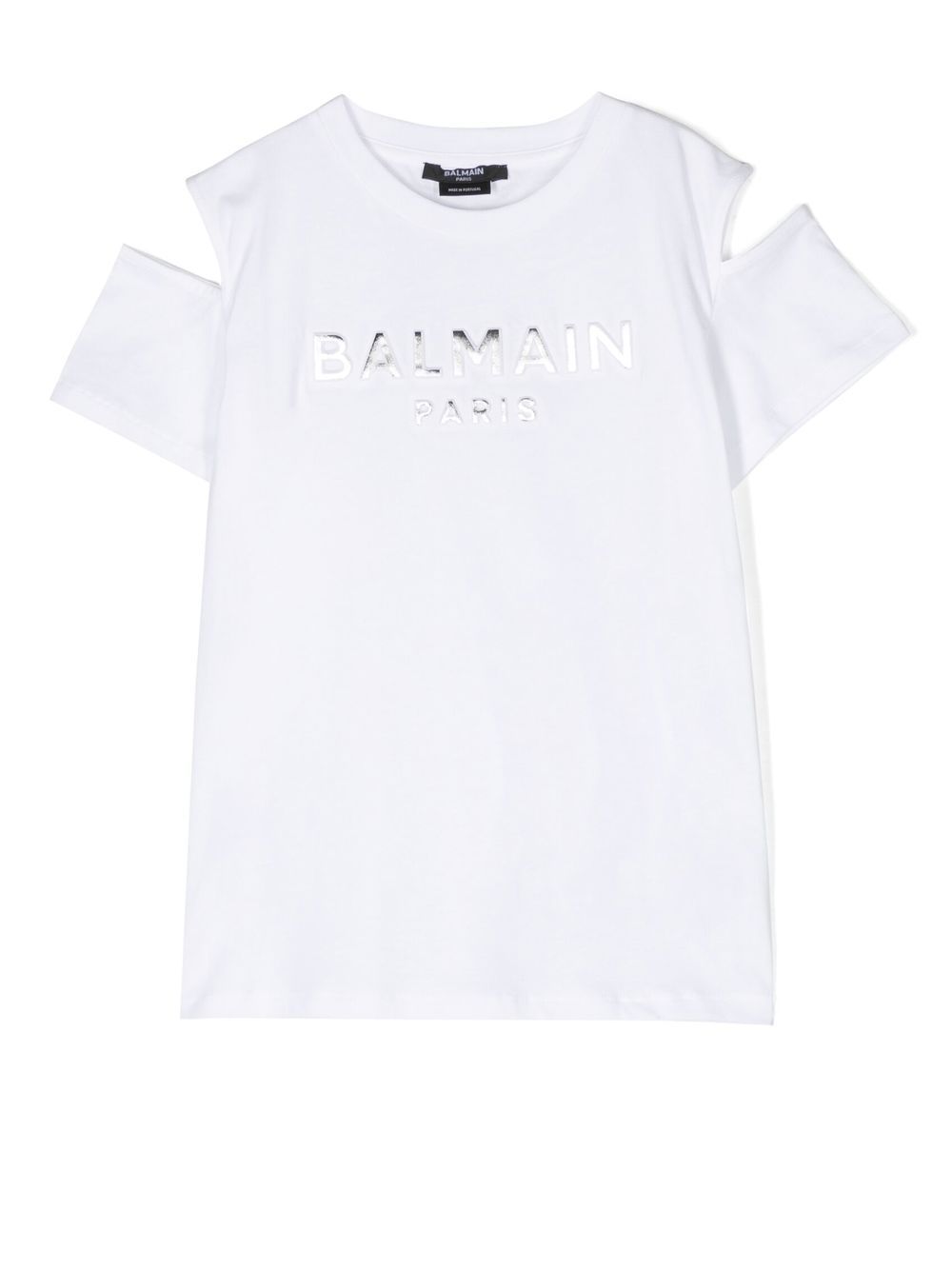 Balmain Kids logo印花棉T恤 - 白色