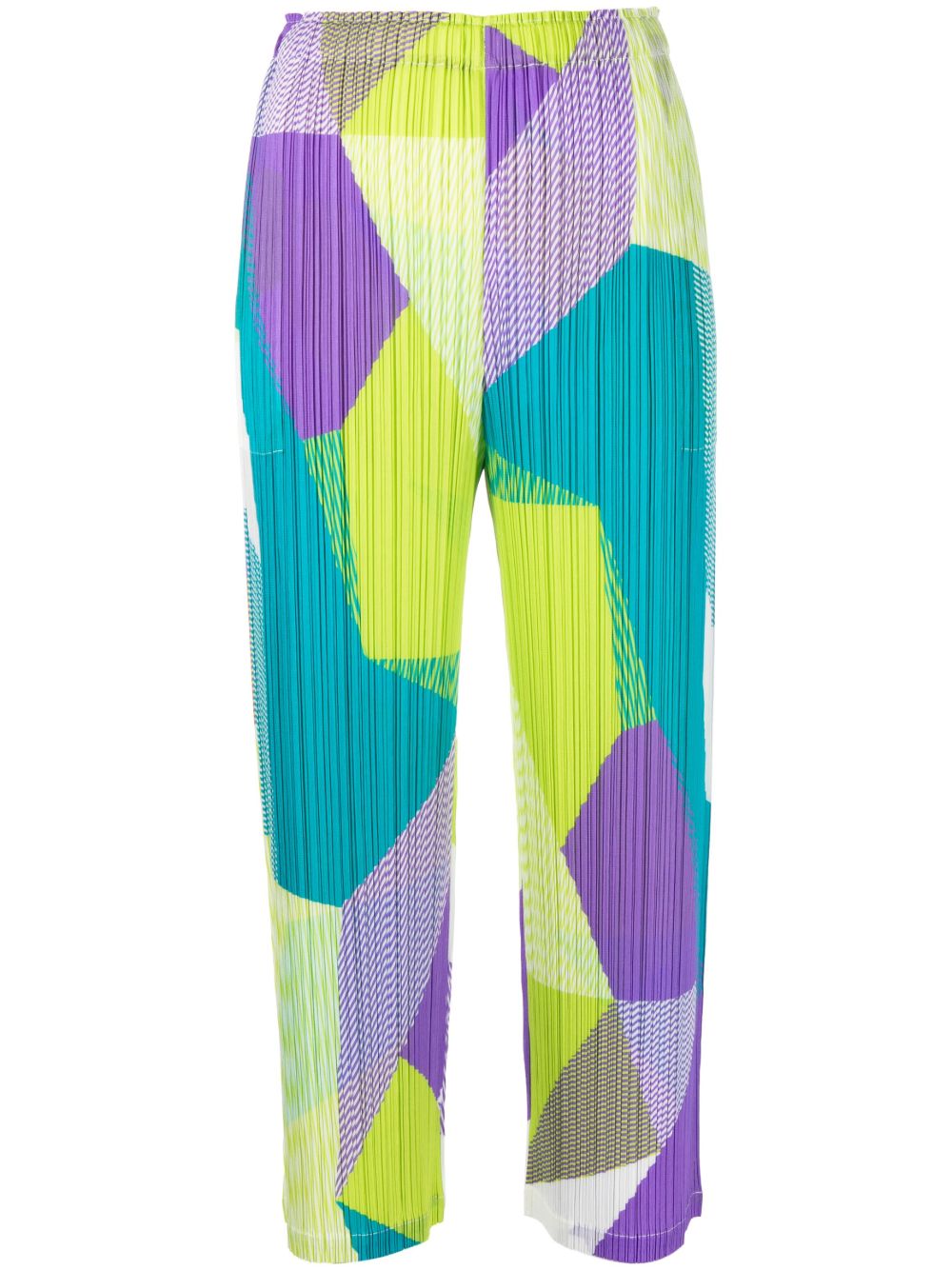 Pleats Please Issey Miyake 百褶露踝裤 - 黄色
