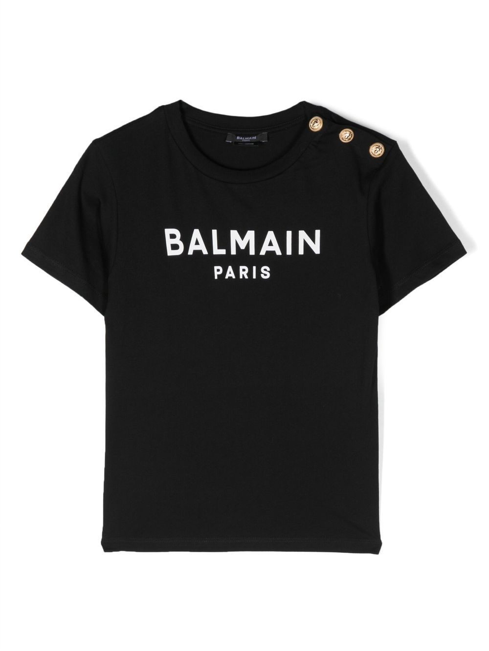 Balmain Kids logo印花T恤 - 黑色