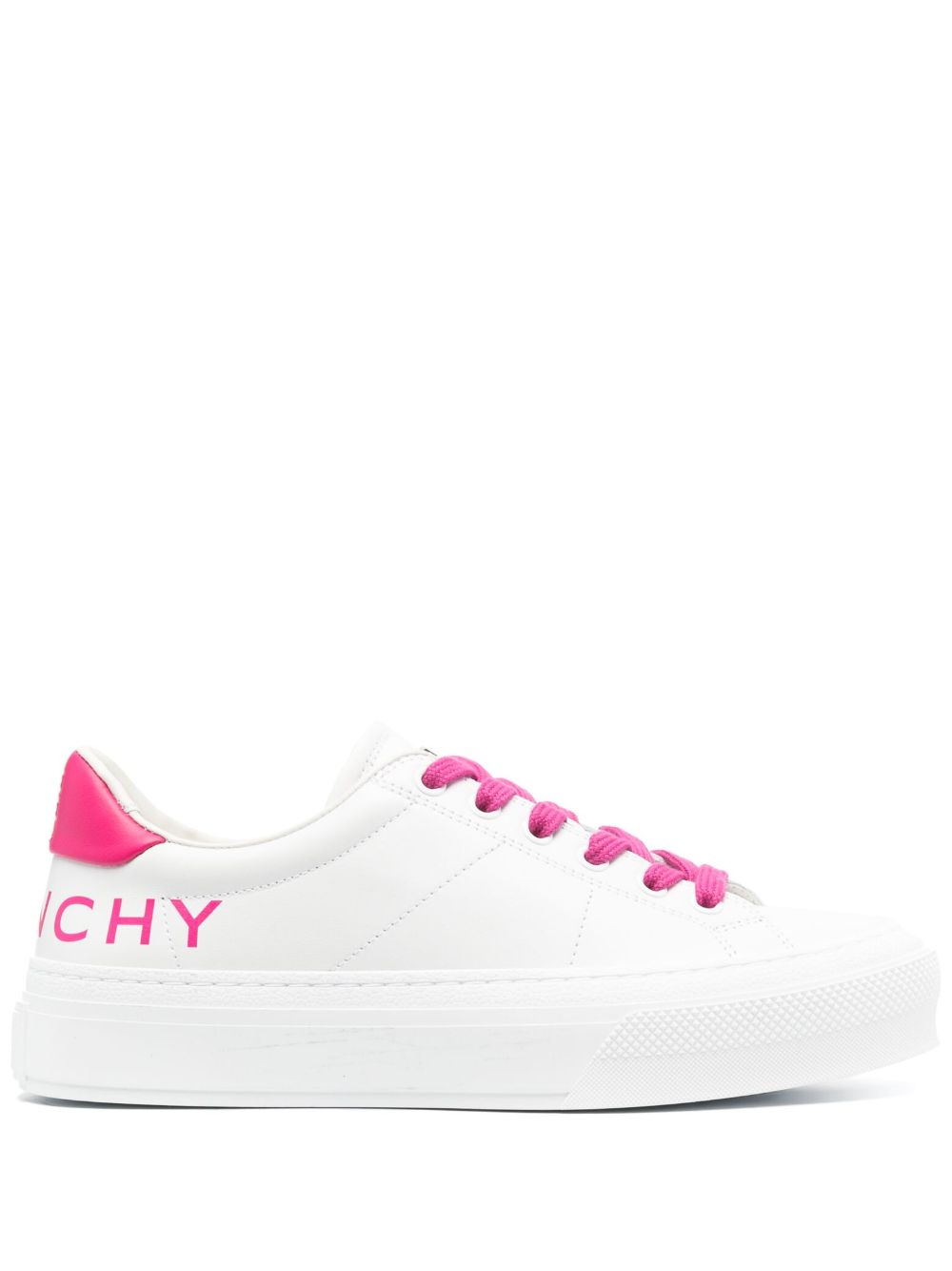Givenchy logo印花皮质低帮运动鞋 - 白色