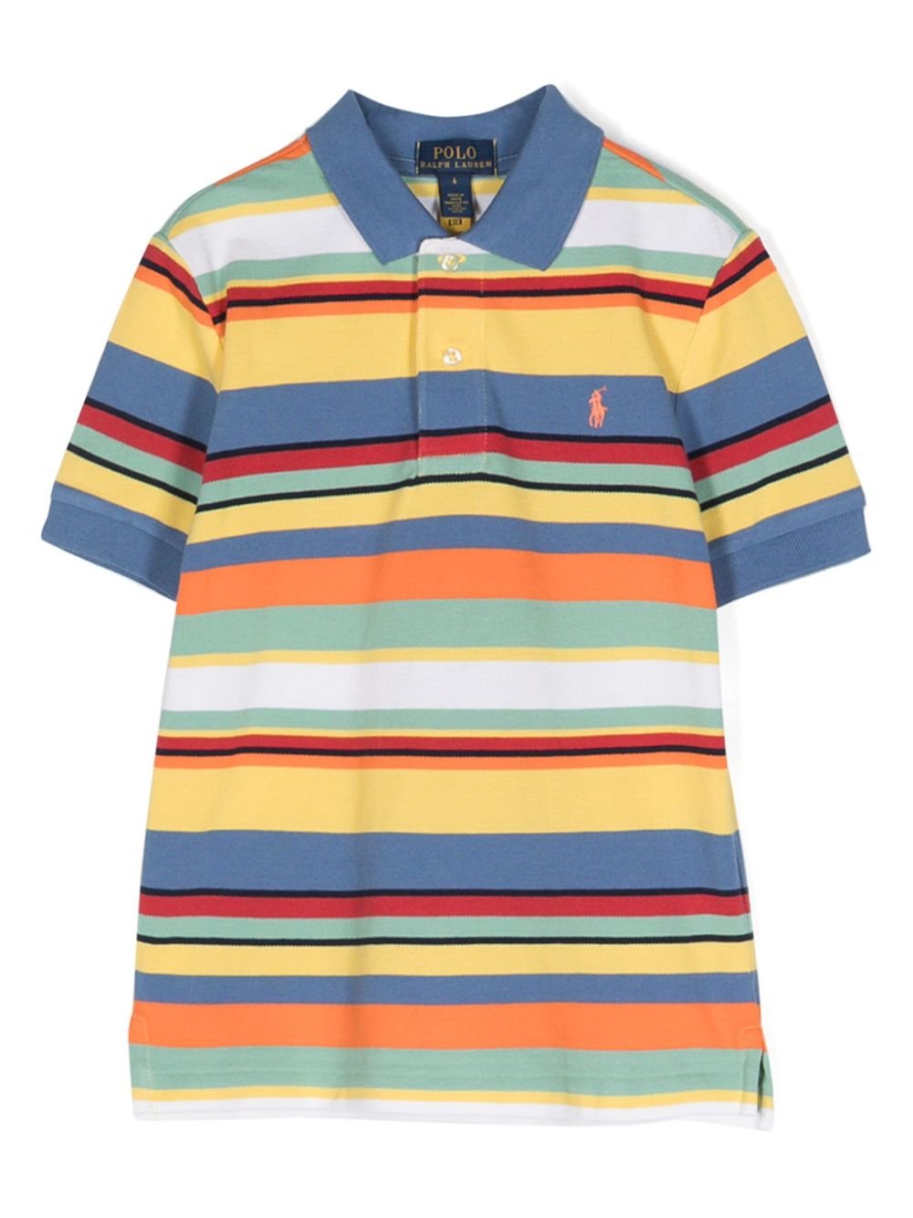 POLO RALPH LAUREN KIDS 条纹棉polo衫 - 黄色