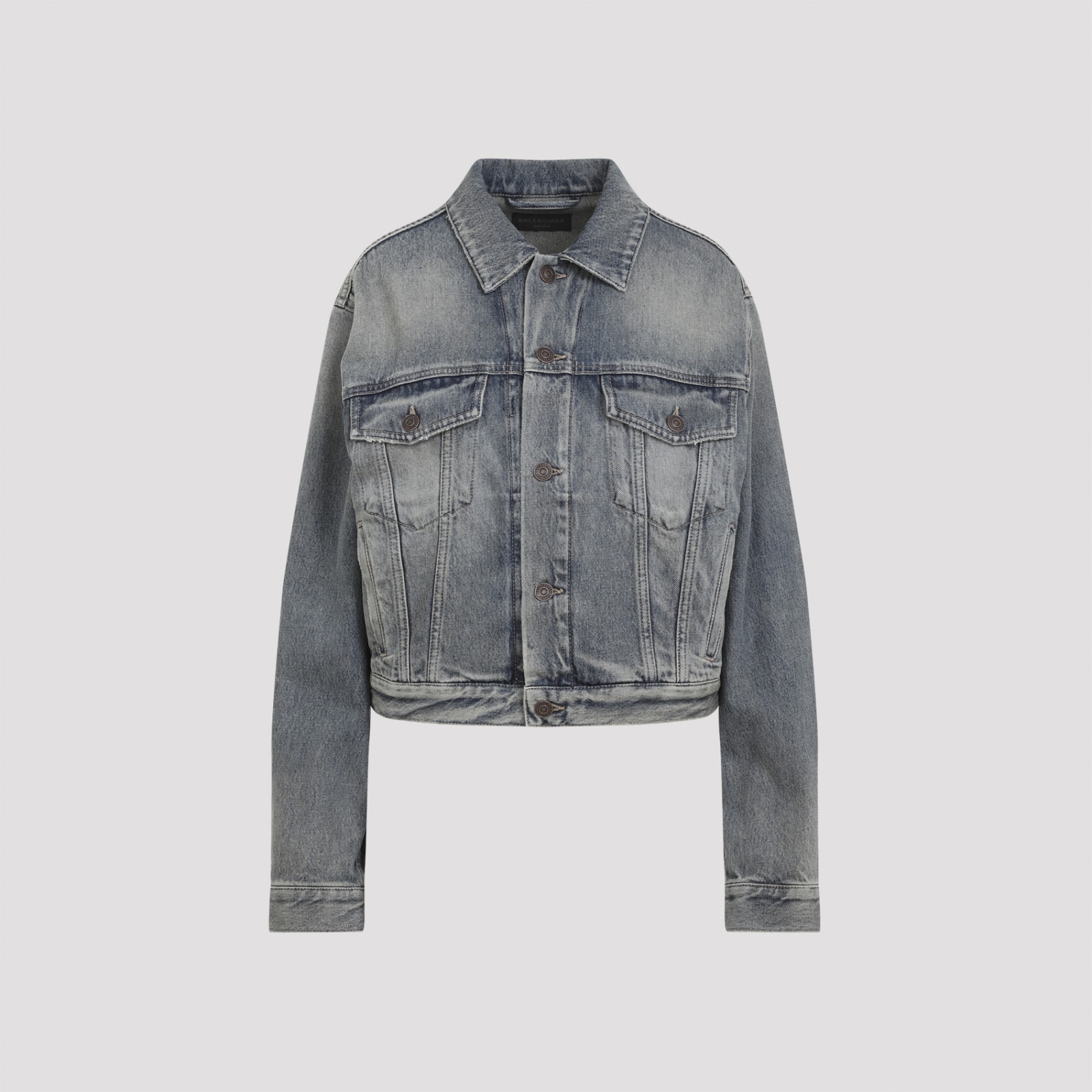 Balenciaga Rhinestone Logo Denim Jacket