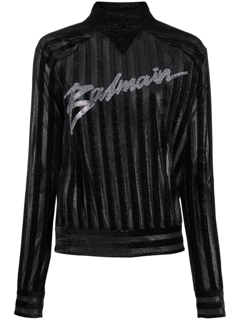 Balmain logo缀饰卫衣 - 黑色