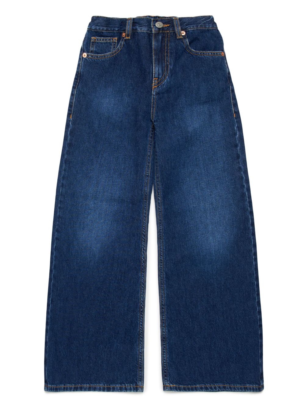 MM6 Maison Margiela Kids 阔腿牛仔裤 - 蓝色