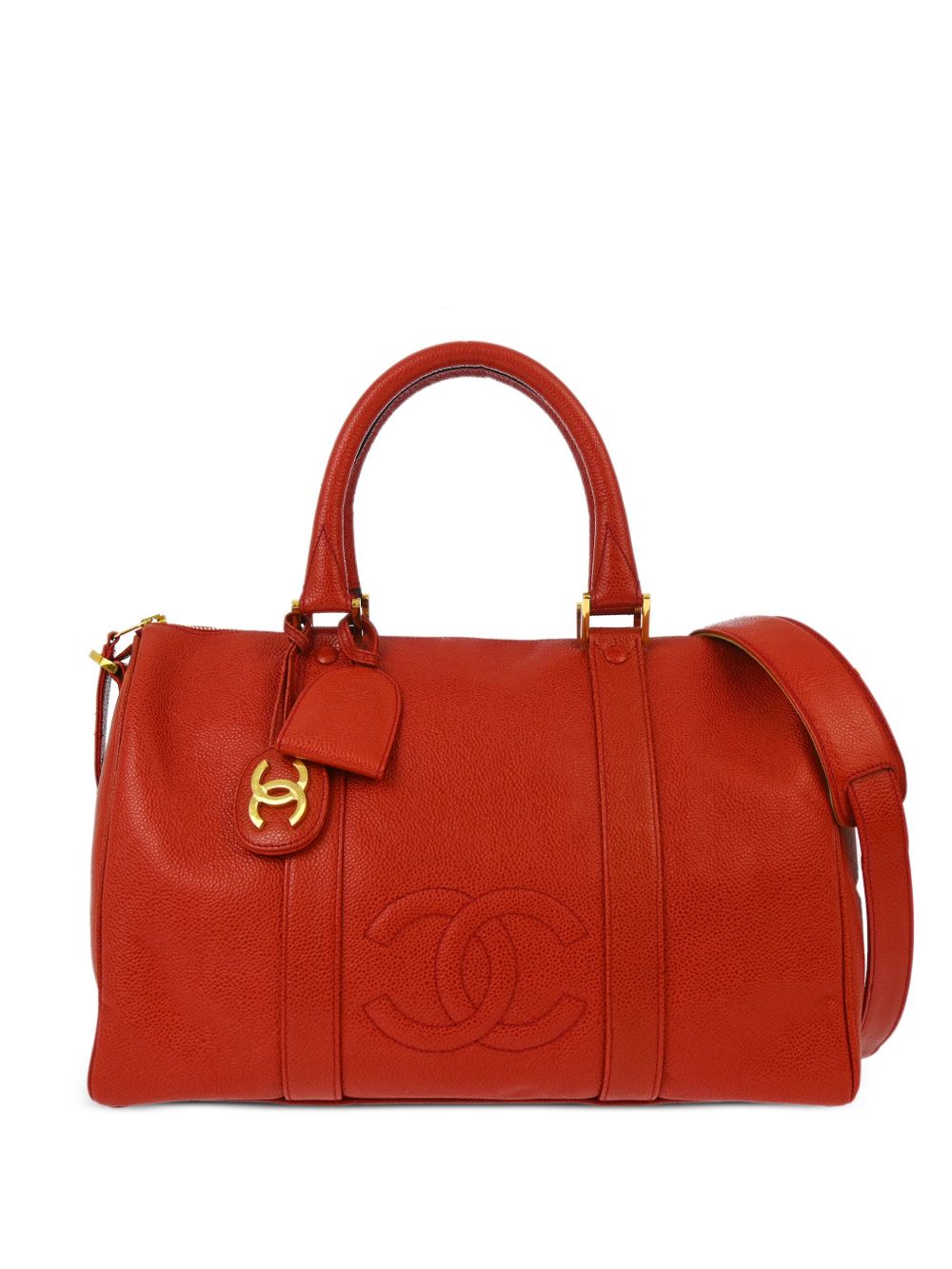 CHANEL Pre-Owned CC 两用手提旅行包（1995年典藏款） - 红色
