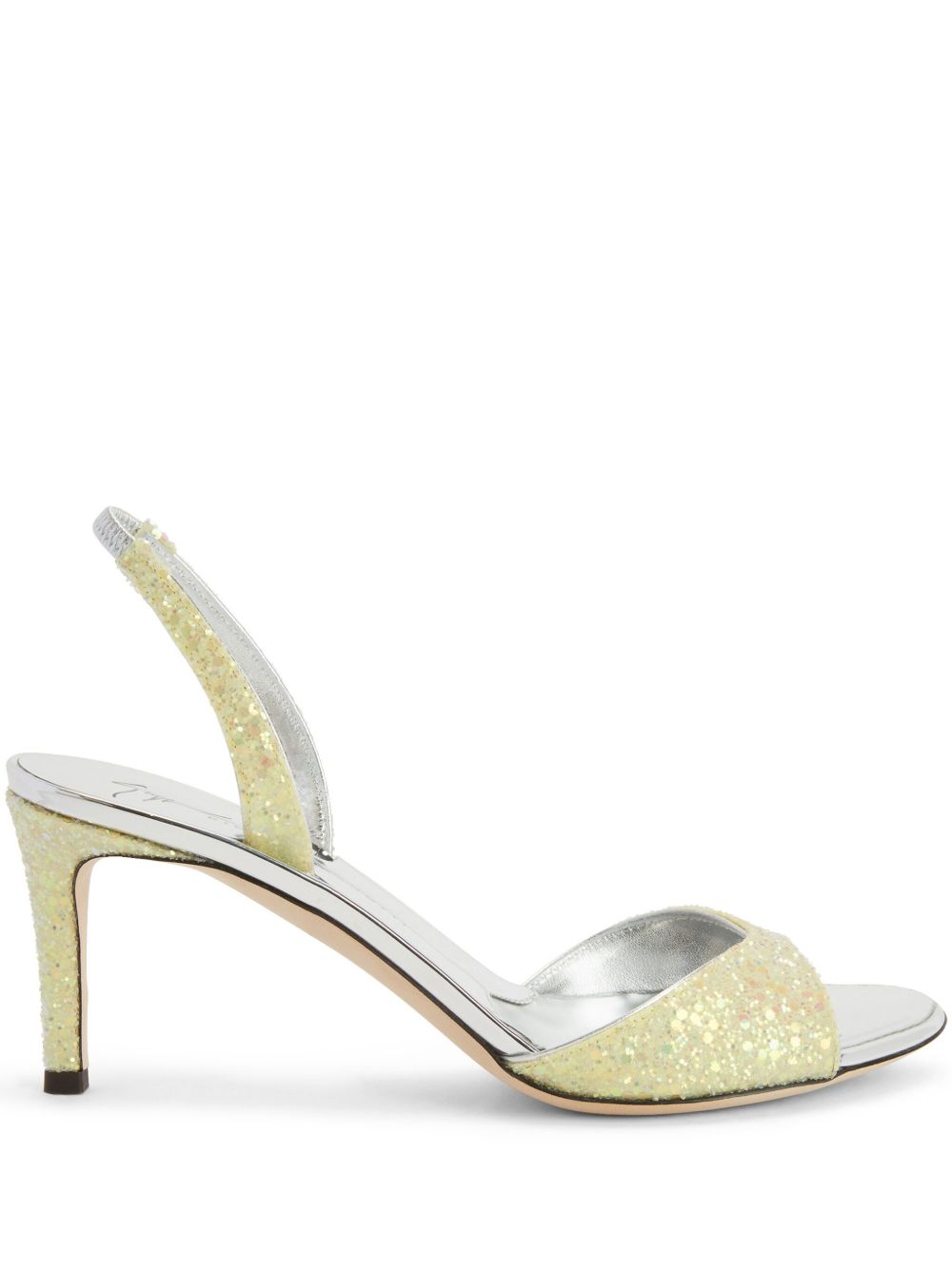 Giuseppe Zanotti Lilibeth 亮片金葱中跟凉鞋 - 黄色