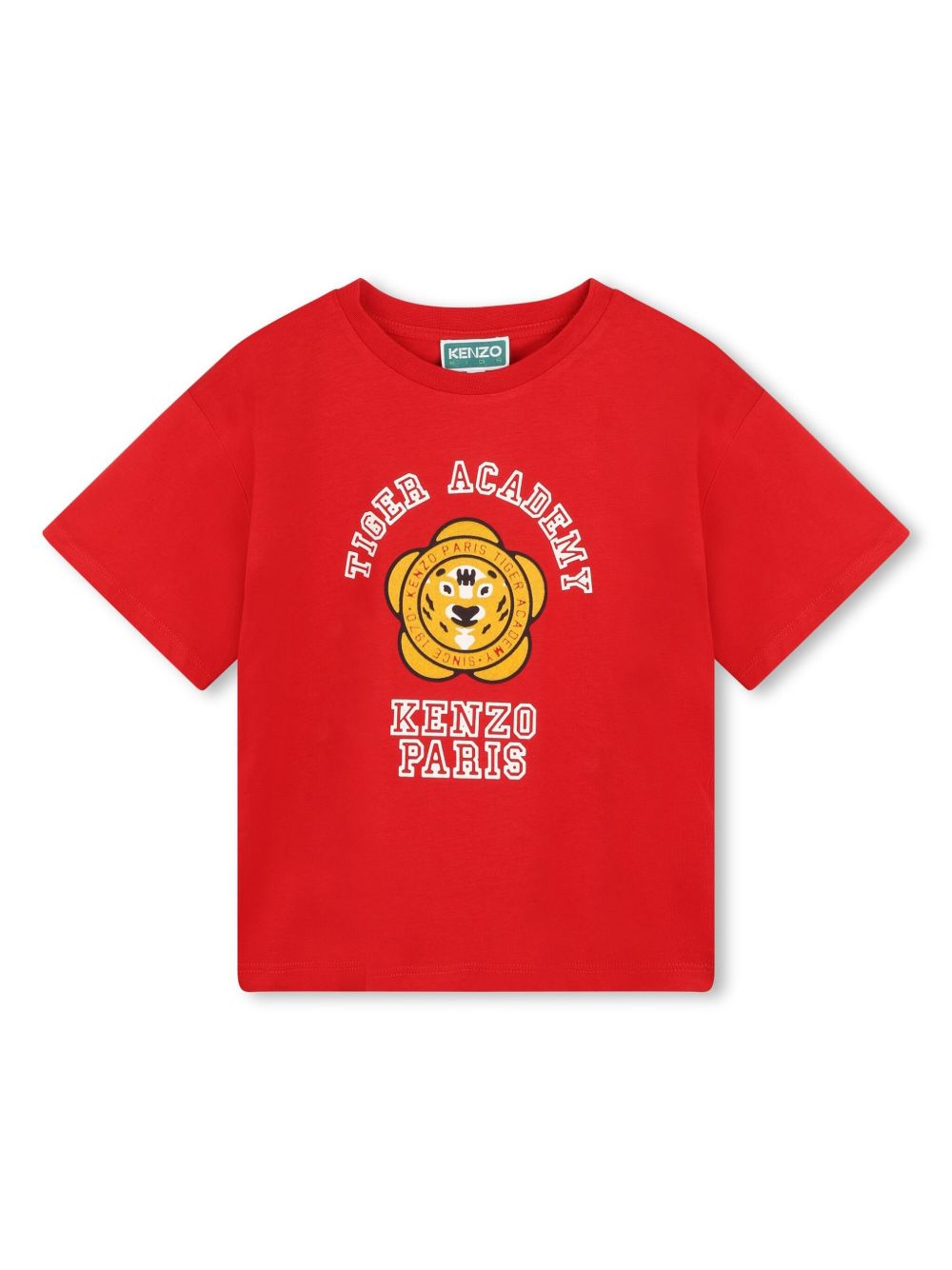 Kenzo Kids logo印花棉T恤 - 红色