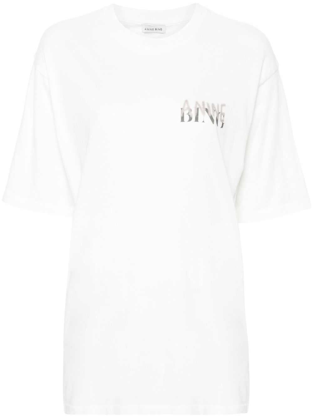 ANINE BING logo印花棉T恤 - 白色