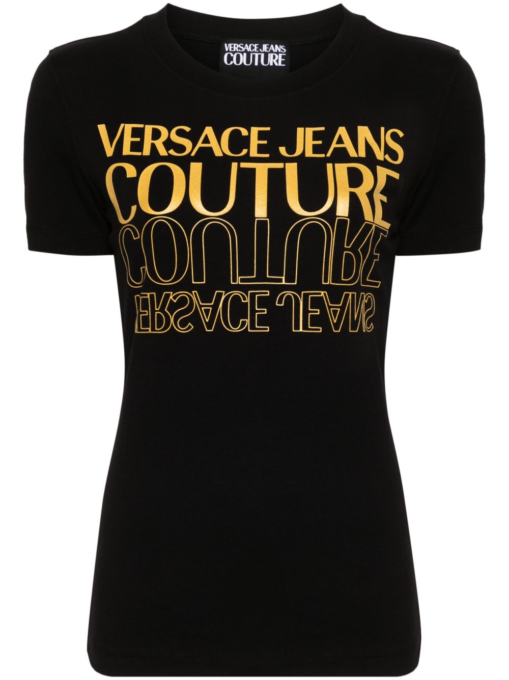 Versace Jeans Couture Upside Down logo棉T恤 - 黑色