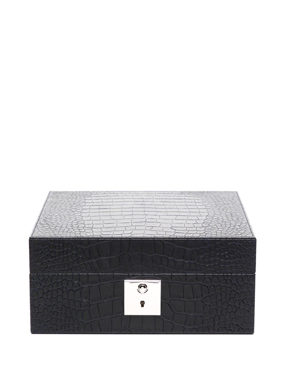 Smythson 仿鳄鱼纹皮质收藏盒 - 黑色