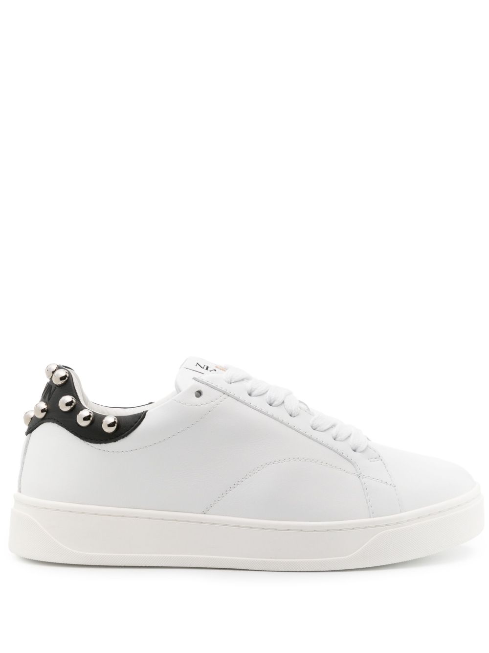 Lanvin Ddbo 铆钉皮质板鞋 - 白色