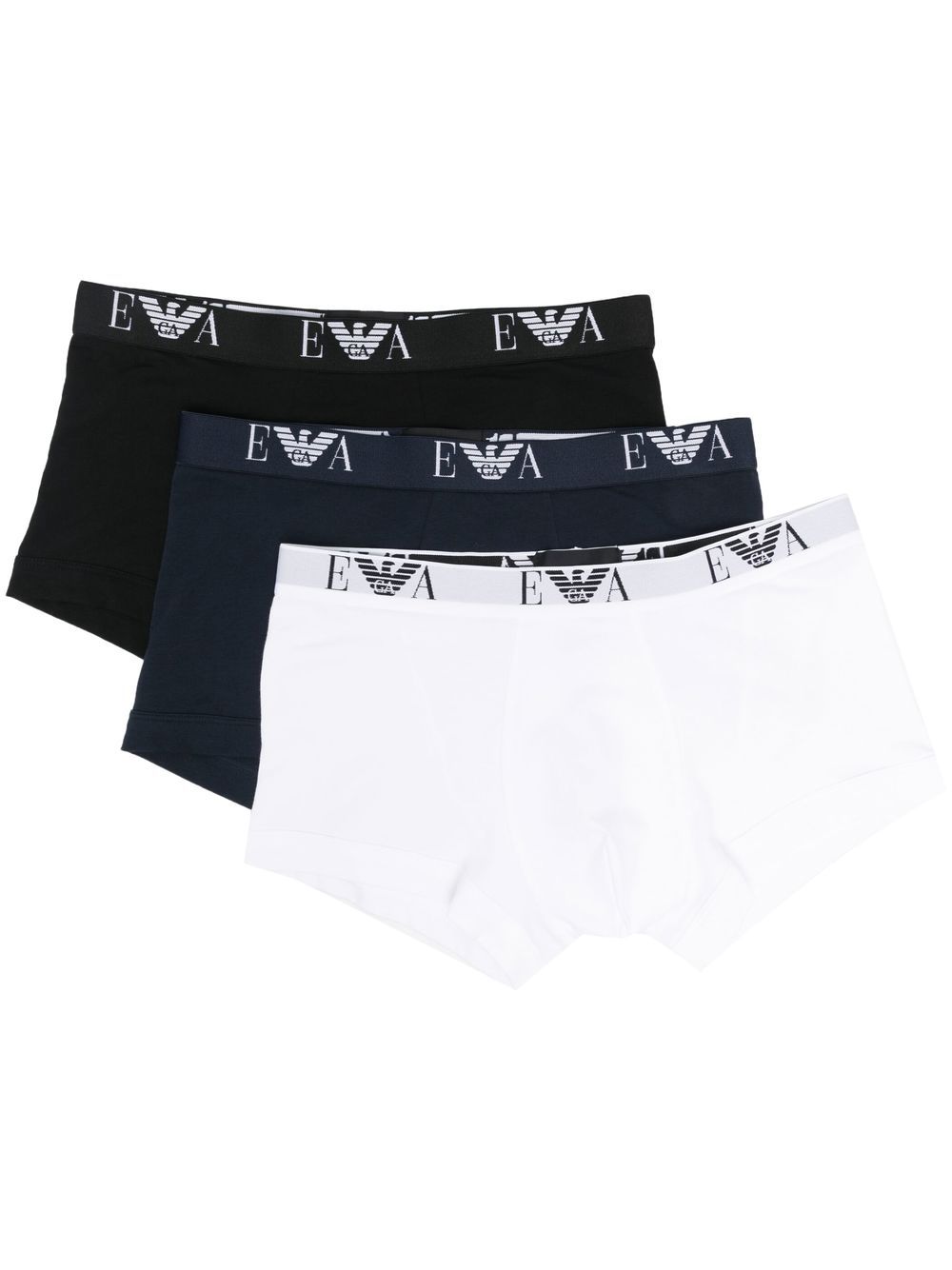 Emporio Armani logo裤腰四角裤 - 白色