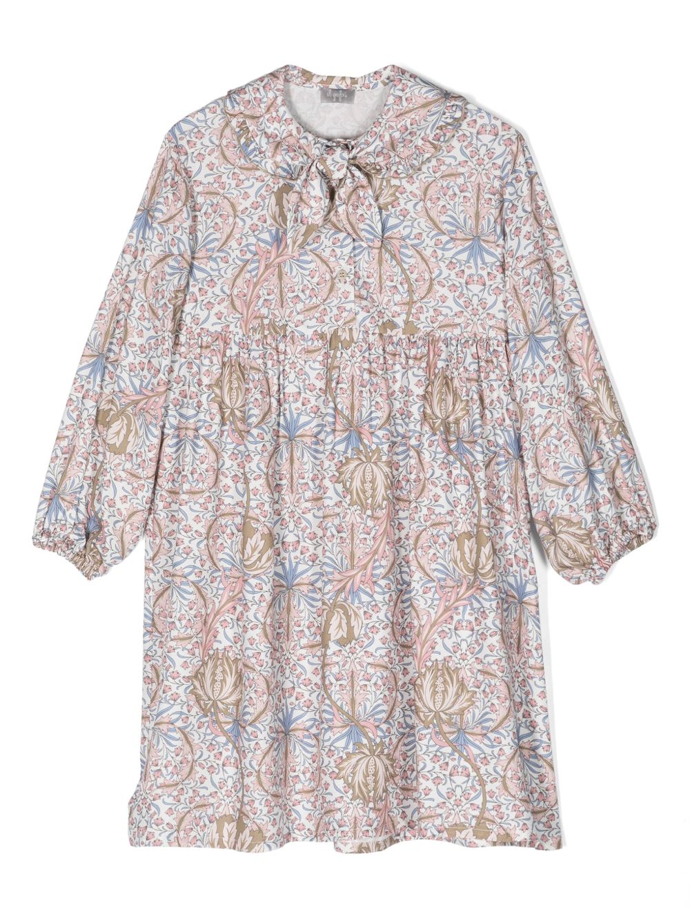 Il Gufo floral-print gathered dress - 粉色
