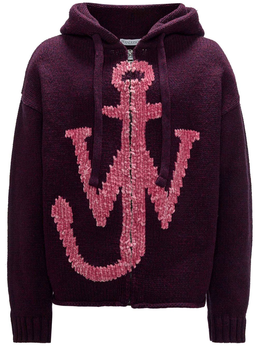JW Anderson 船锚logo拉链连帽衫 - 紫色
