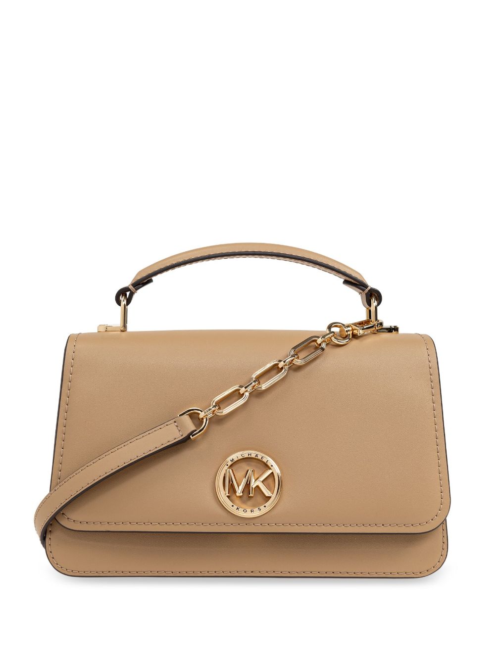 Michael Kors logo标牌皮质手提包 - 中性色