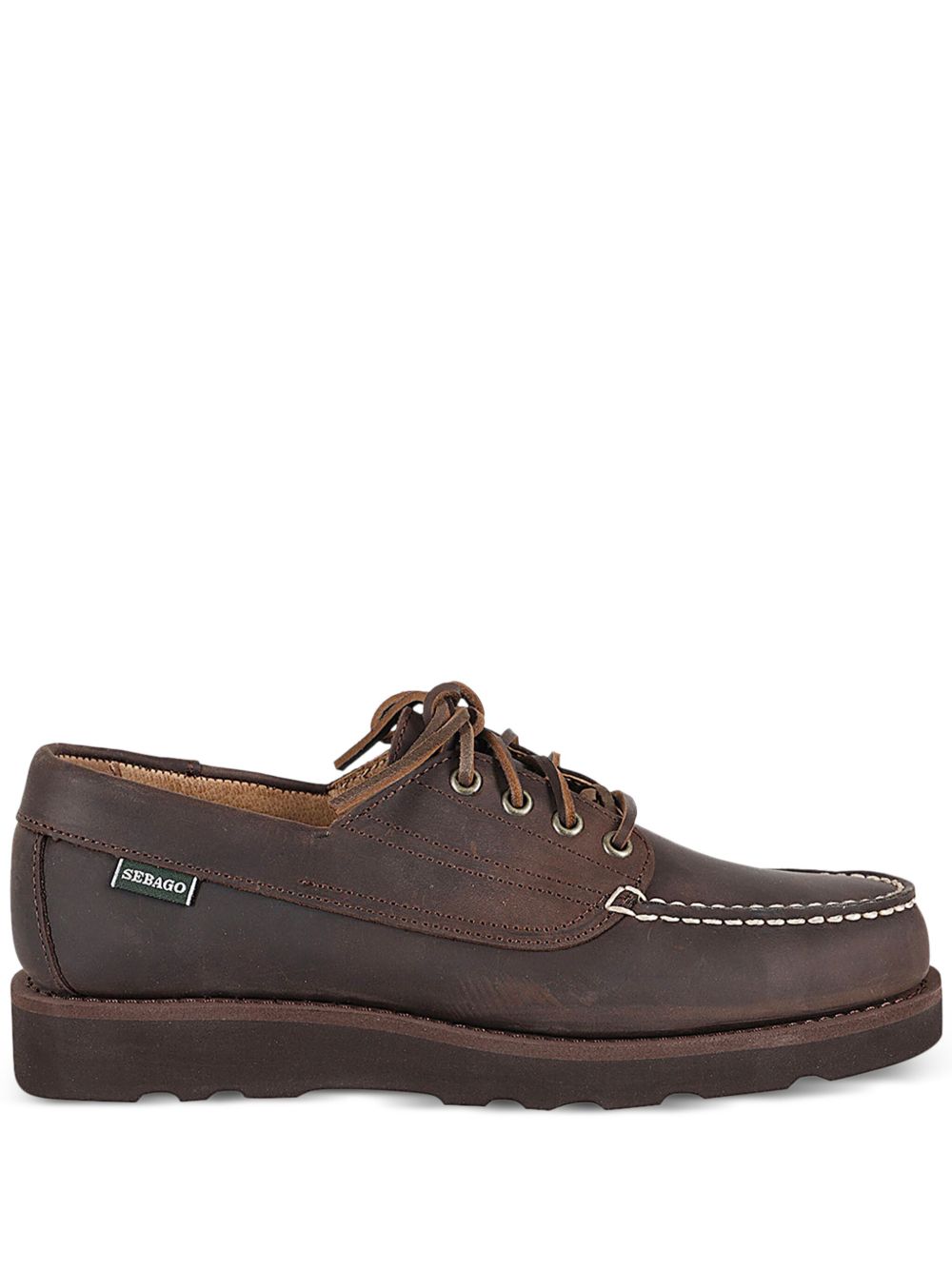Sebago 皮质布洛克鞋 - 褐色