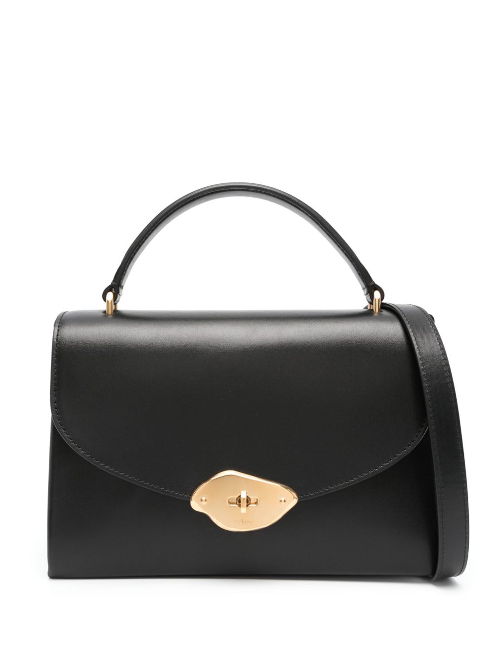Mulberry Lana logo雕刻手提包 - 黑色