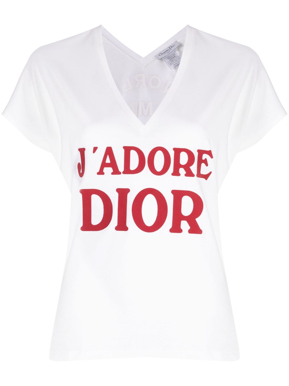 Christian Dior Pre-Owned J'Adore Dior V领T恤（2003年典藏款） - 白色