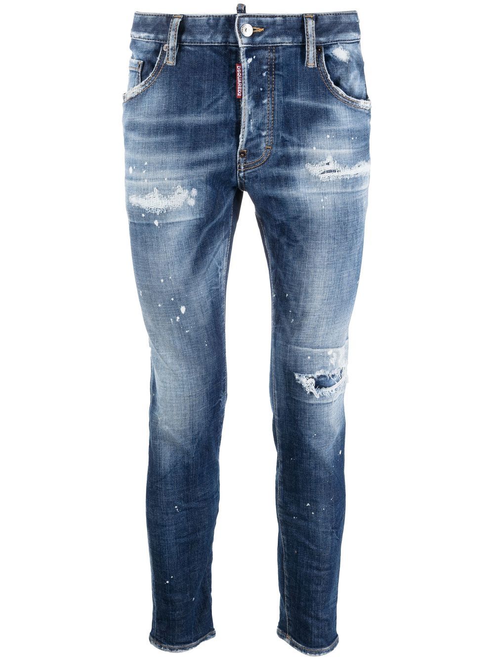 DSQUARED2 1964 撕裂紧身牛仔裤 - 蓝色