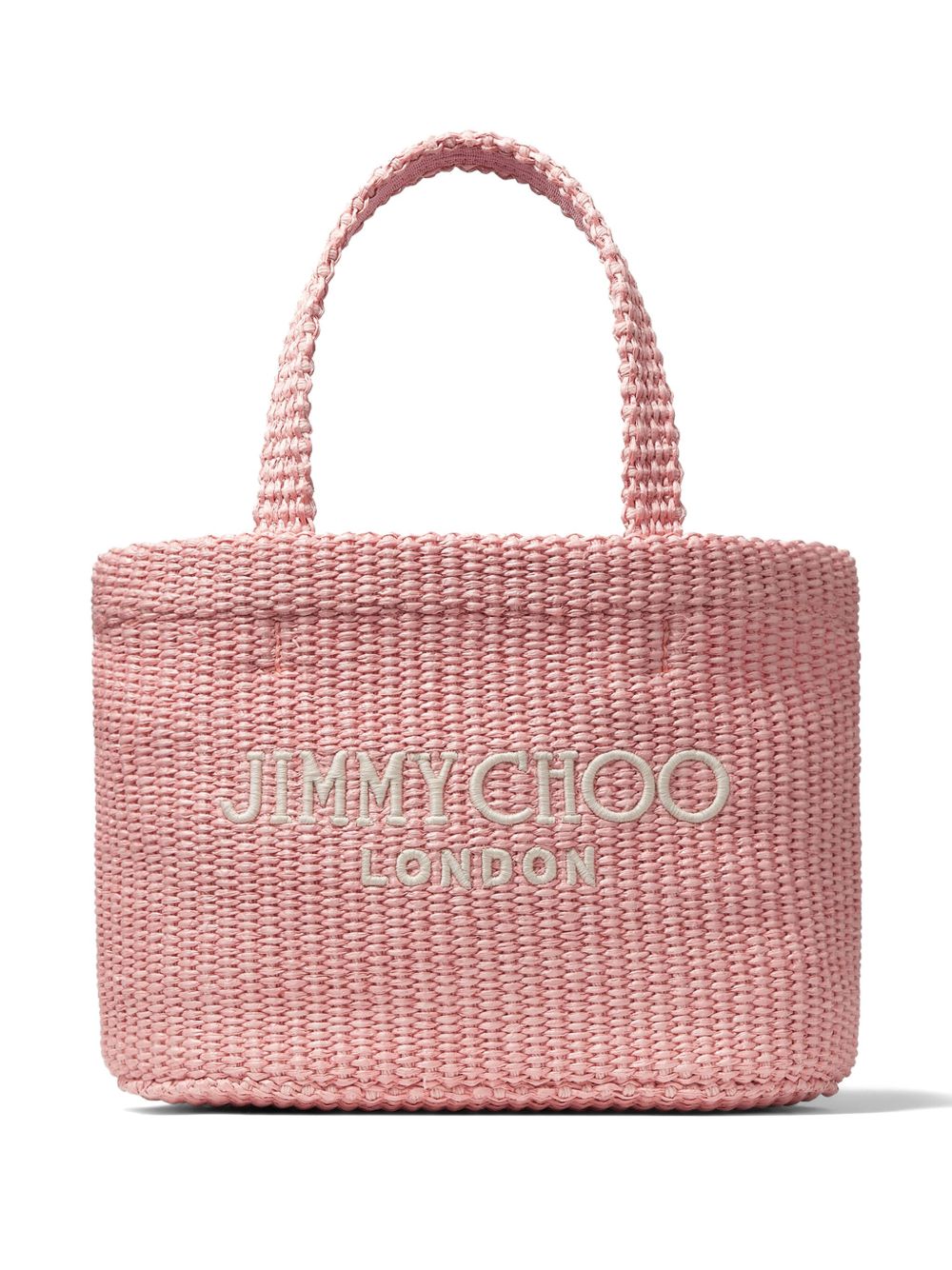 Jimmy Choo logo刺绣迷你沙滩包 - 粉色